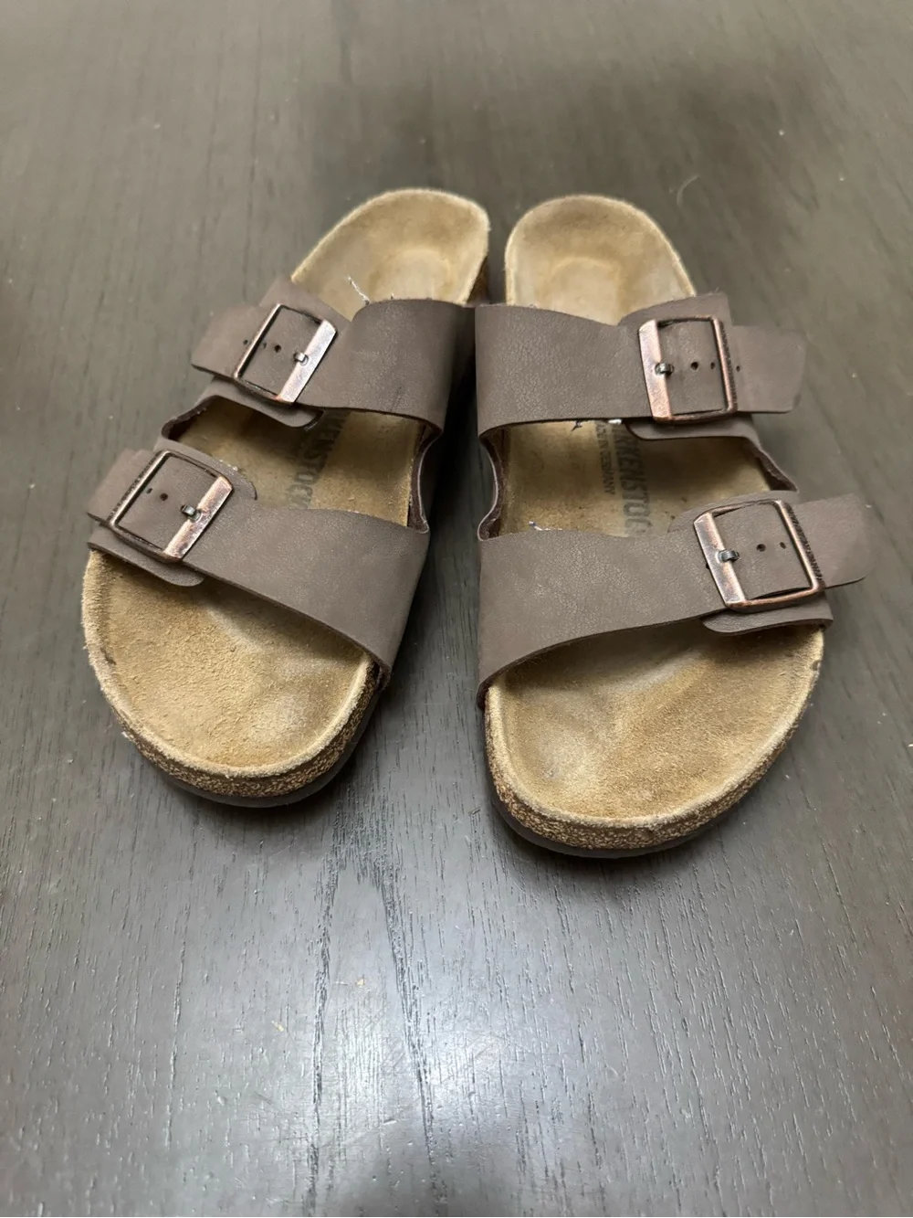 Birkenstock Arizona Birko-Flor Sandal, Brown, Size EU 43 US M 10